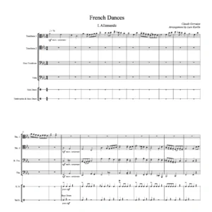 French Dances for Three Trombones, Tuba (or Trombone Quartet) & Percussion - Claude Gervaise