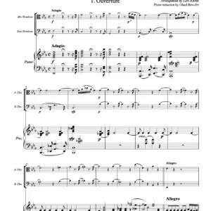 Three Movements from the Magic Flute for Alto Trombone, Bass Trombone and Piano - W-A.Mozart