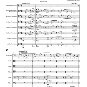 ”Three Negro Spirituals” for Bass trombone Solo with Seven trombones Accompaniment